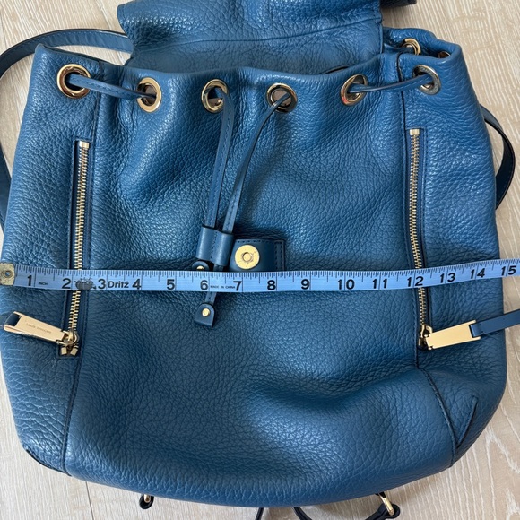Michael Kors Blue Leather Viv Large Backpack - Picture 14 of 15